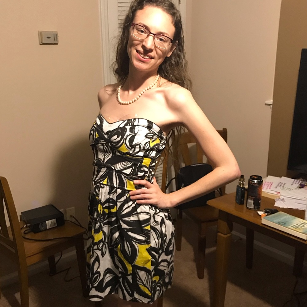 Lucy Love | Blk/Wht/Yellow Dress w/ Pockets